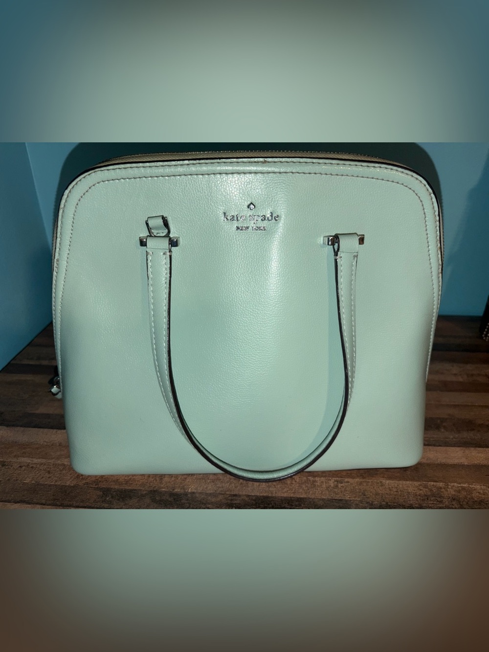 kate spade Vintage Mint Green Leather Handbag/Shoulderbag